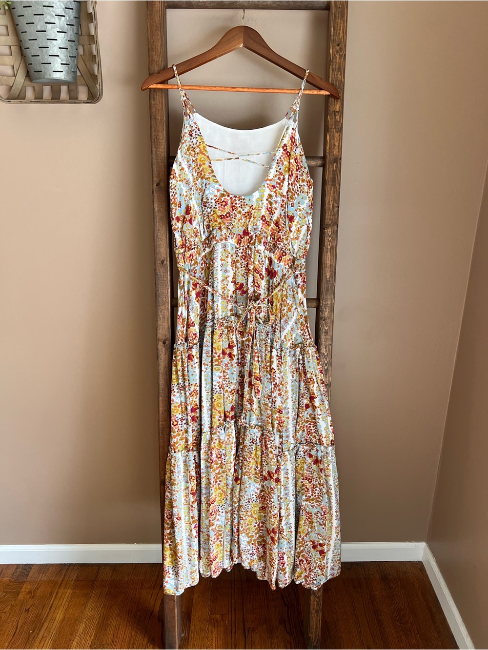 Free People Floral Tiered Spaghetti Strap Maxi Dress in Multicolor - Picture 2 of 6